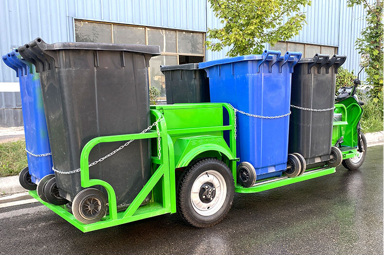 Triciclo elétrico para transporte de resíduos TKW-6002 (6 contentores)