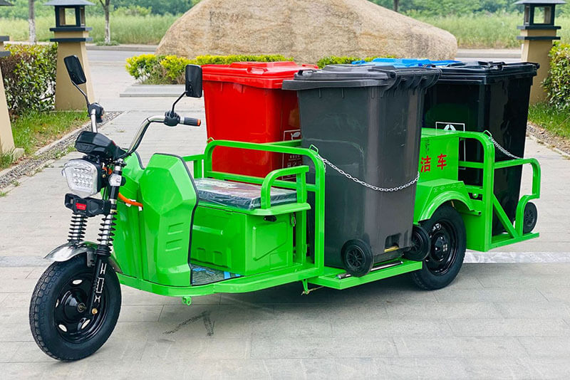 Triciclo elétrico para transporte de resíduos TKW-YD04 (4 contentores)