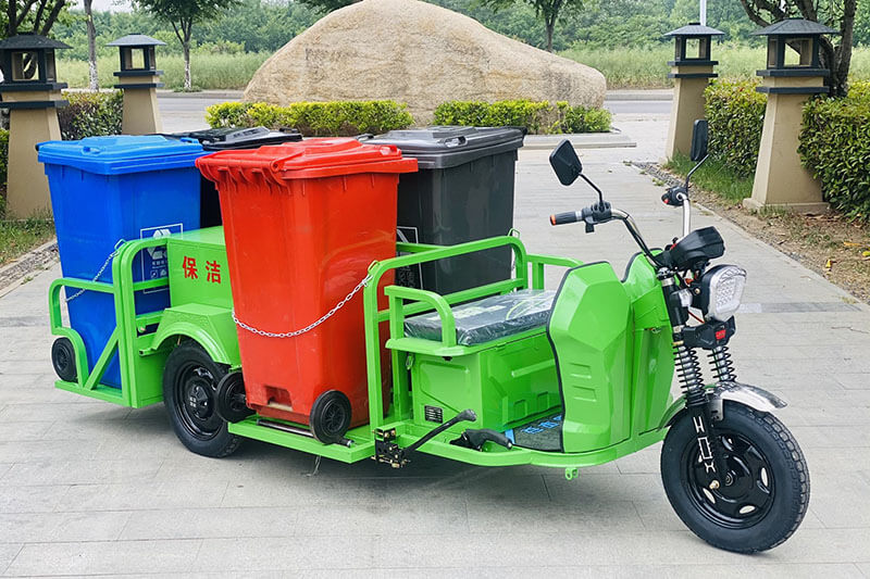 Triciclo elétrico para transporte de resíduos TKW-YD04 (4 contentores)