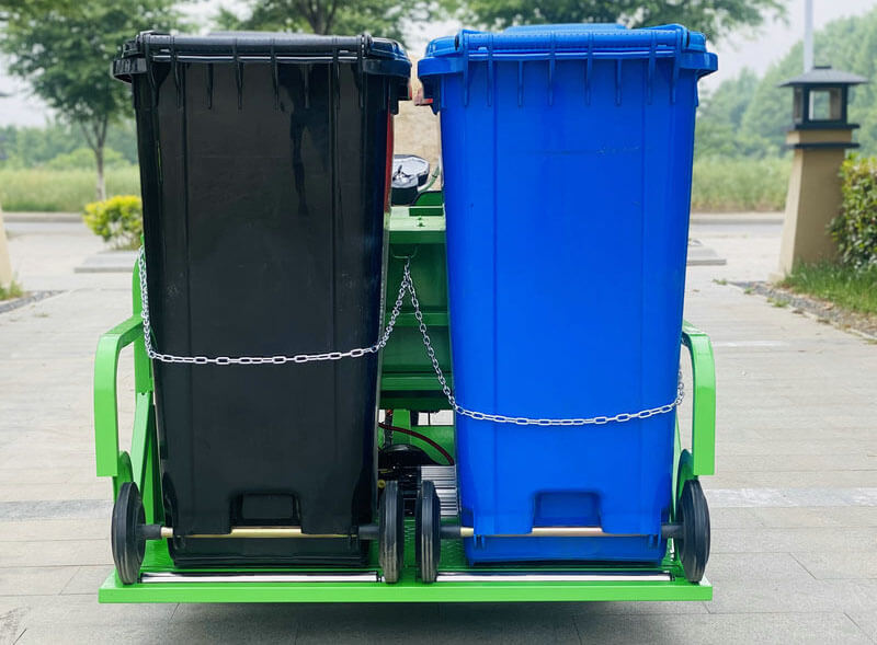 Triciclo elétrico para transporte de resíduos TKW-YD04 (4 contentores)
