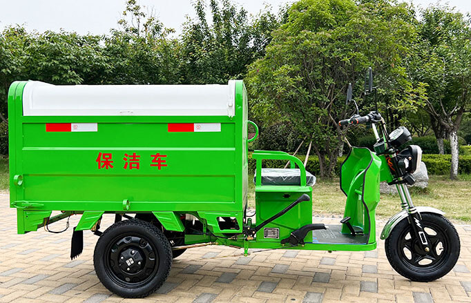 Tricycle électrique de collecte des déchets TKW-YD09, avec caisson fermé