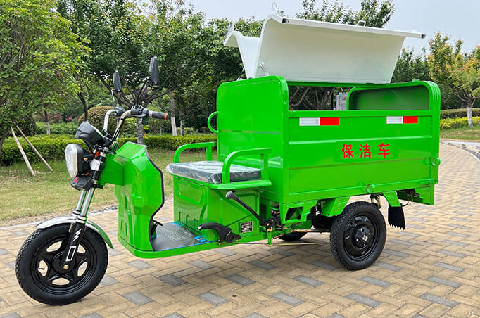 Tricycle électrique de collecte des déchets TKW-YD09, avec caisson fermé