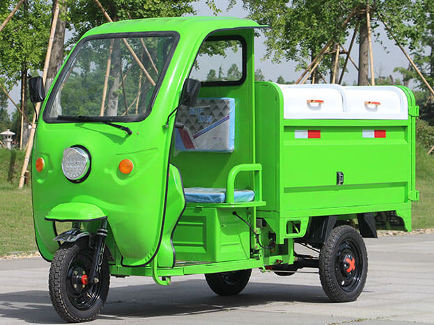 Tricycle électrique de collecte des déchets TKW-YD09, avec caisson fermé